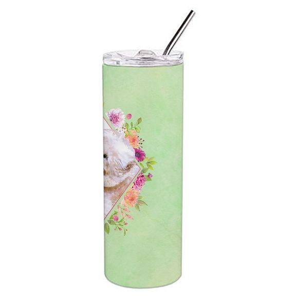Bichon Fris? #1 Green Flowers Stainless Steel 20 oz Skinny Tumbler - Picture 4 of 4